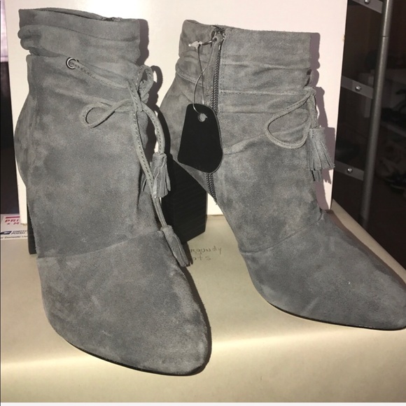 White House Black Market Shoes - TASSEL-DETAIL SUEDE BOOTS